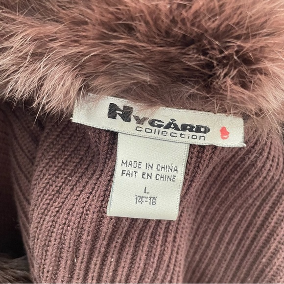 Vintage Nygard Genuine Suede & Rabbit Fur Toggle Mixed Media Jacket Brown Large - Picture 10 of 10